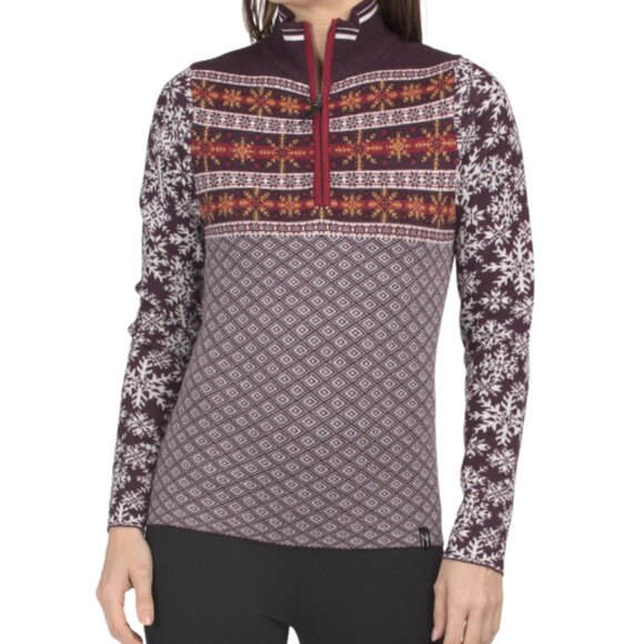 NEW NEVE DESIGNS Julia Quarter Zip Sweater merino wool blend Eggplant 563mn - Picture 4 of 4